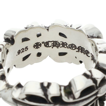 Chrome Hearts DBL FLRL CRS HRT Silver Ring Size JP 21