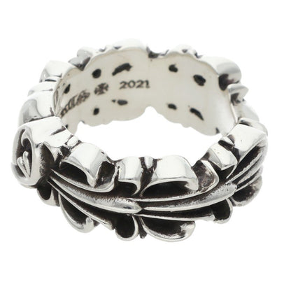 Chrome Hearts DBL FLRL CRS HRT Silver Ring Size JP 21