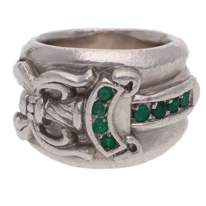 Chrome Hearts PT A EMRLD A DAGGER Platinum Ring Size JP 6