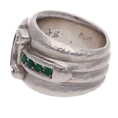Chrome Hearts PT A EMRLD A DAGGER Platinum Ring Size JP 6