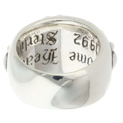 Chrome Hearts FLRL CRS Floral Cross Ring Silver Size JP 8