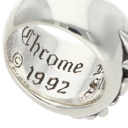 Chrome Hearts FLRL CRS Floral Cross Ring Silver Size JP 8