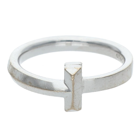 TIFFANY&Co. T One 18K White Gold Ring Size JP 11