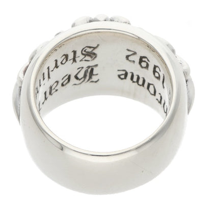 Chrome Hearts FLRL CRS Floral Cross Ring Silver Size JP 9.5