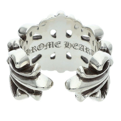 Chrome Hearts DBL FLRL CRS Silver Ring Size JP 16