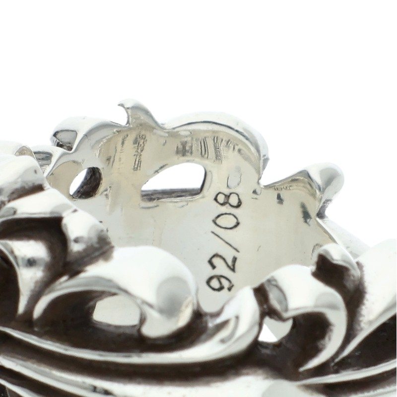 Chrome Hearts DBL FLRL CRS Silver Ring Size JP 16