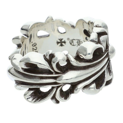 Chrome Hearts DBL FLRL CRS Silver Ring Size JP 16