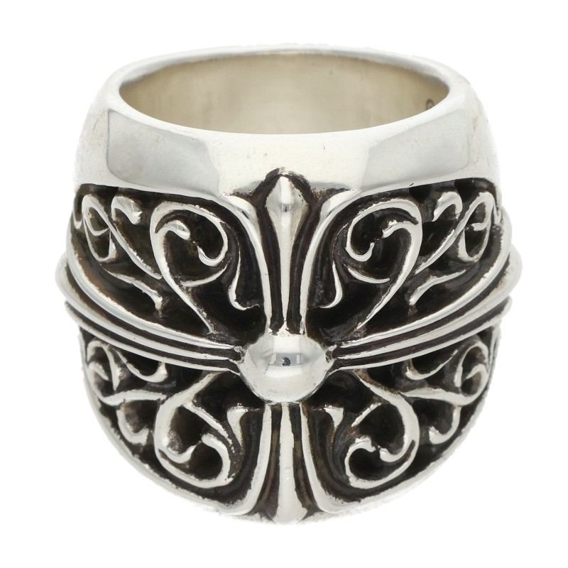 Chrome Hearts CLASSIC OVAL Cross Ring Silver Size JP 14