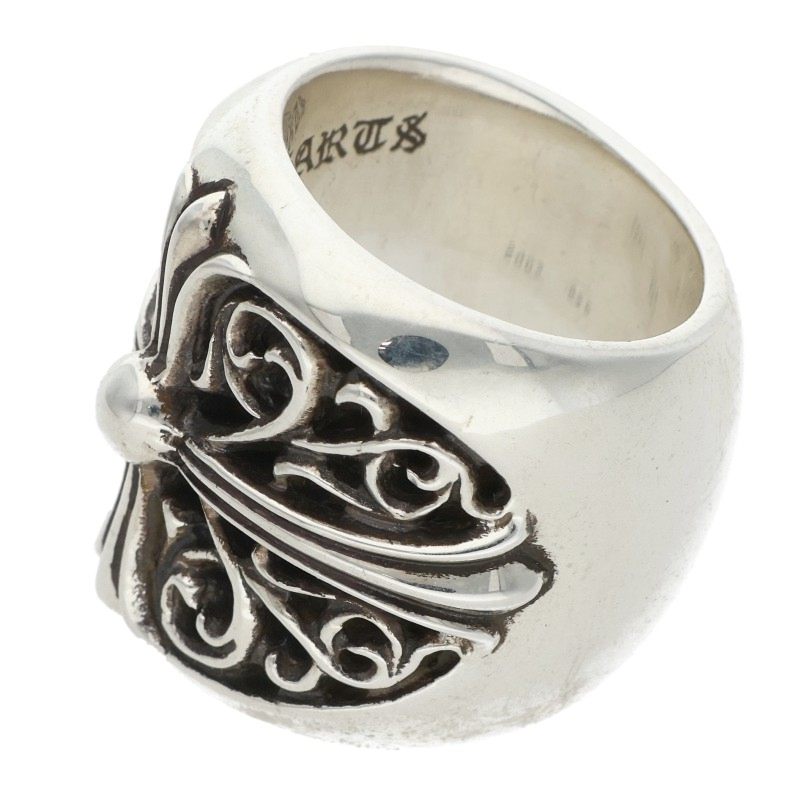 Chrome Hearts CLASSIC OVAL Cross Ring Silver Size JP 14