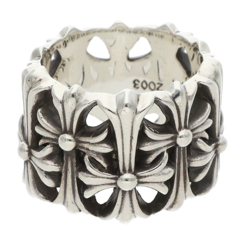 Chrome Hearts Cemetery Cross Silver Ring Size JP 13.5