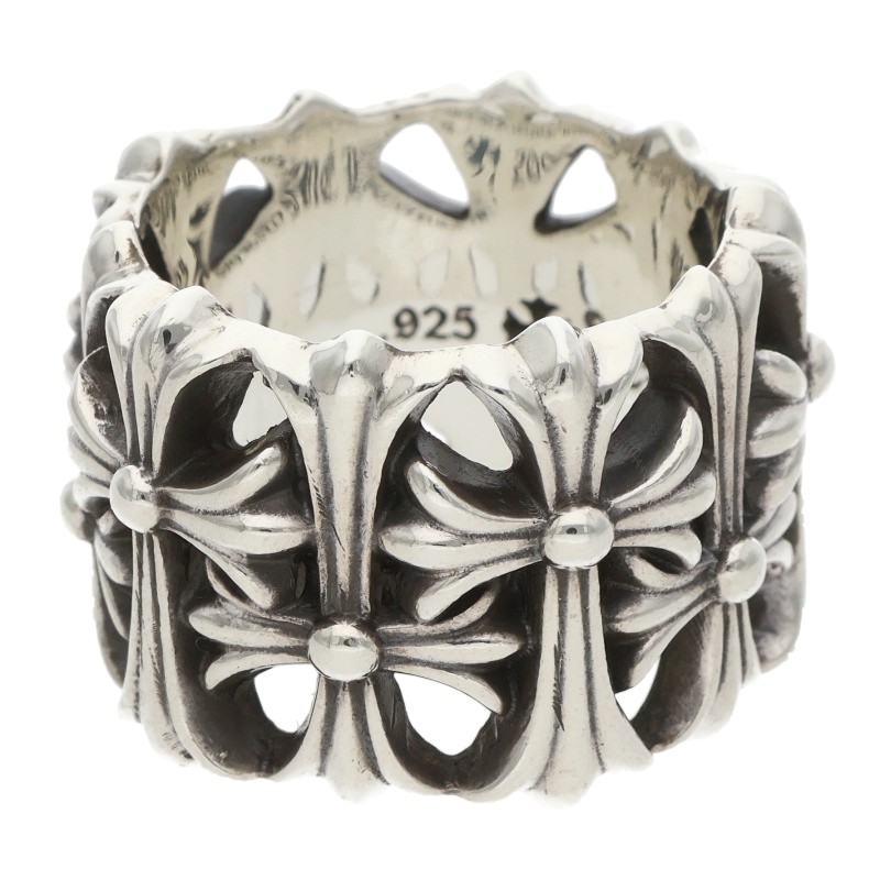 Chrome Hearts Cemetery Cross Silver Ring Size JP 13.5