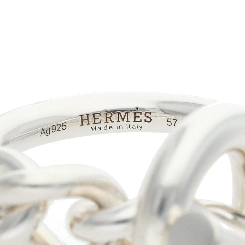 HERMES Croisette 925 Silver Ring Size JP 17