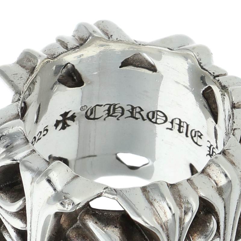 Chrome Hearts Square Cemetery Cross Silver Ring Size JP 22.5