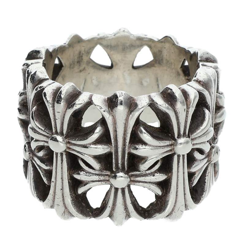 Chrome Hearts Cemetery Cross Silver Ring Size JP 16.5