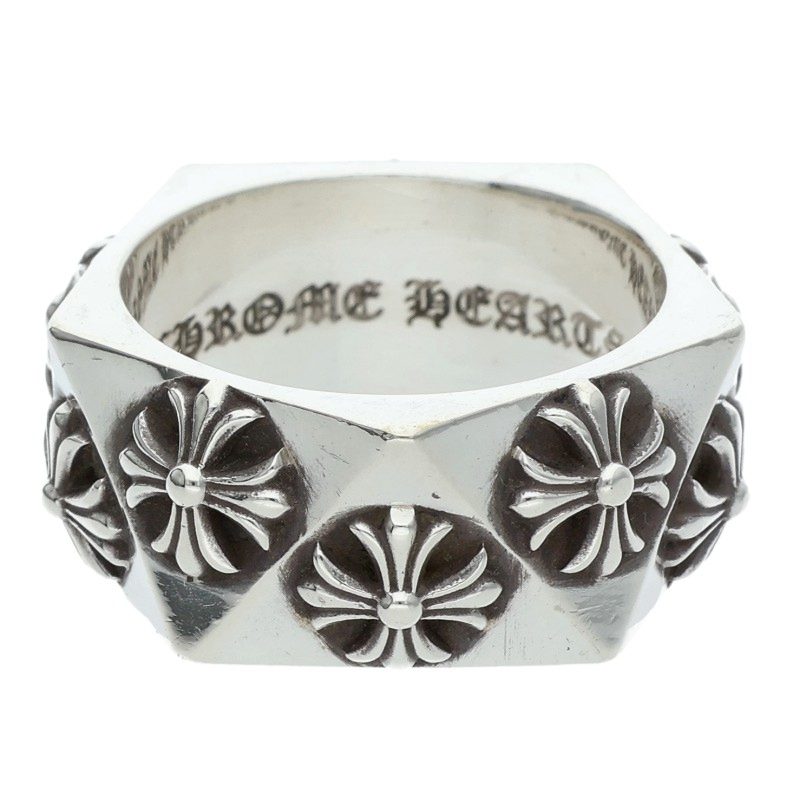 Chrome Hearts Pentagon CH Plus Silver Ring Size JP 23