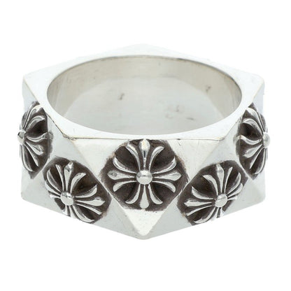 Chrome Hearts Pentagon CH Plus Silver Ring Size JP 23