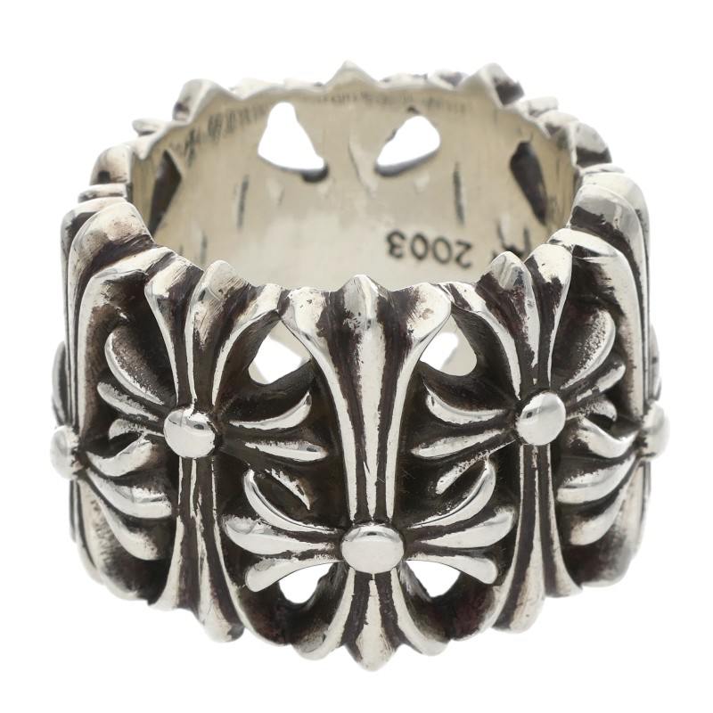 Chrome Hearts Cemetery Cross Silver Ring Size JP 11.5
