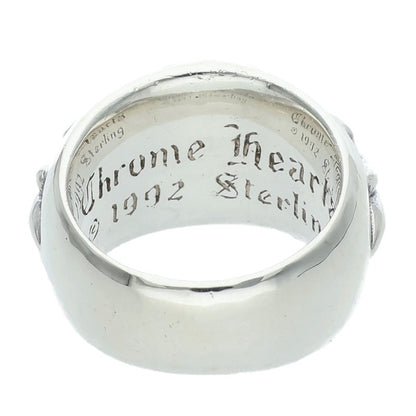 Chrome Hearts FLRL CRS Floral Cross Ring Silver Size JP 11