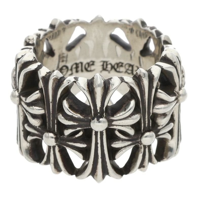 Chrome Hearts Cemetery Cross Silver Ring Size JP 23