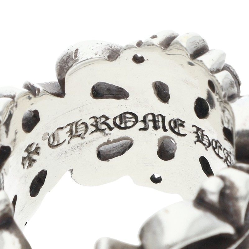 Chrome Hearts DBL FLRL CRS Silver Ring Size JP 13.5