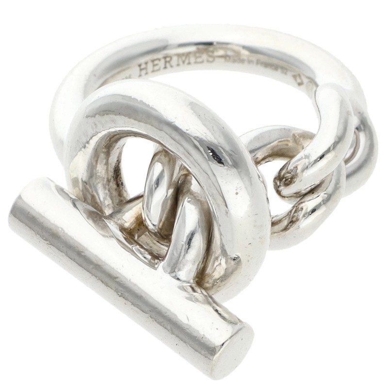 HERMES Croisette GM Silver Ring Size JP 8