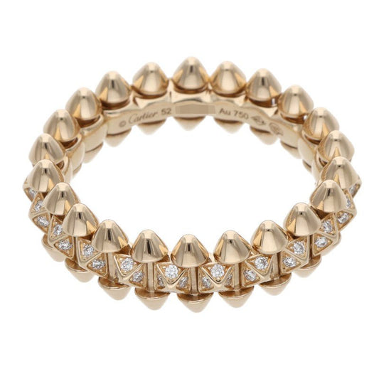 Cartier CLASH SMALL PAVE DIA 18K PG Ring Size JP 12