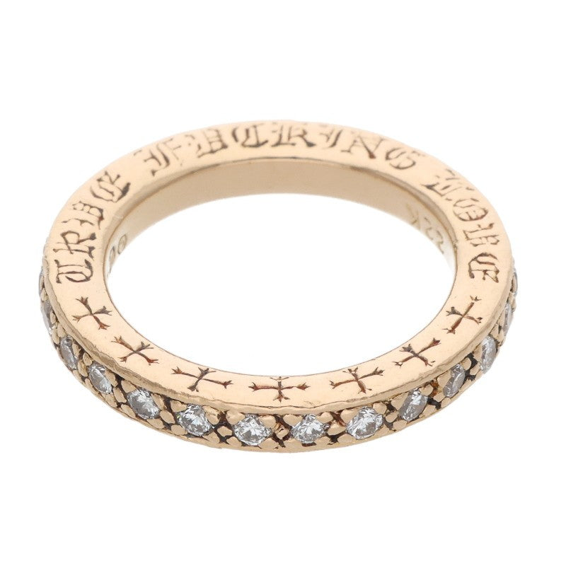 Chrome Hearts 22K TFL Pave Diamond Gold Ring Size JP 6