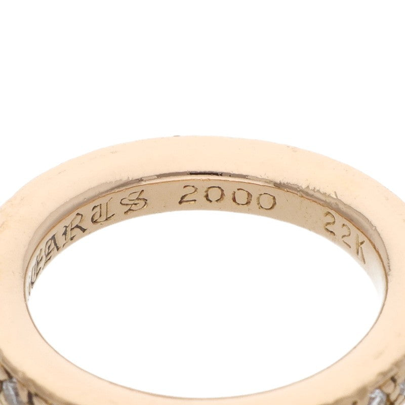 Chrome Hearts 22K TFL Pave Diamond Gold Ring Size JP 6