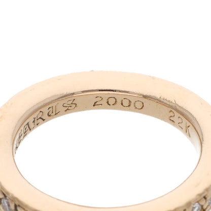 Chrome Hearts 22K TFL Pave Diamond Gold Ring Size JP 6