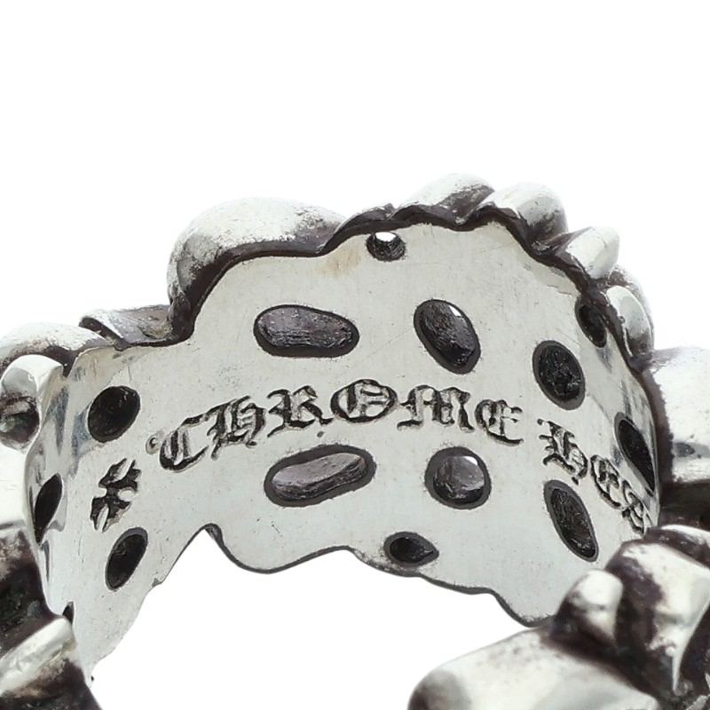 Chrome Hearts DBL FLRL CRS Pave Diamond Ring Size JP 11.5