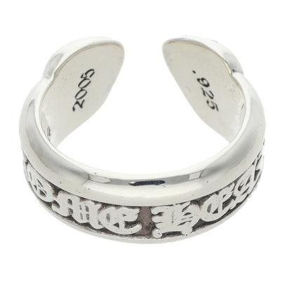 Chrome Hearts Silver SM Scroll Label Ring Size JP 6.5