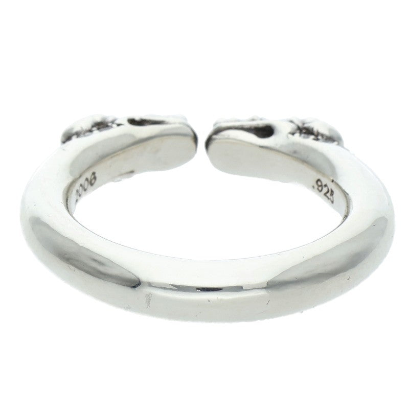 Chrome Hearts DOUBLE DOG PAVE Diamond Silver Ring Size JP 21