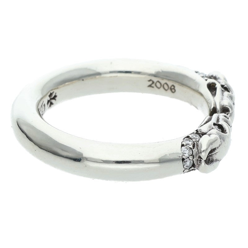 Chrome Hearts DOUBLE DOG PAVE Diamond Silver Ring Size JP 21