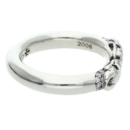 Chrome Hearts DOUBLE DOG PAVE Diamond Silver Ring Size JP 21