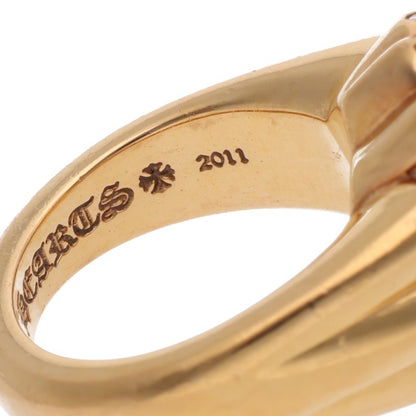 Chrome Hearts 22K Cutout CH Plus Diamond Ring Size JP 14