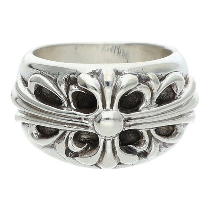 Chrome Hearts FLRL CRS Floral Cross Silver Ring Size JP 11