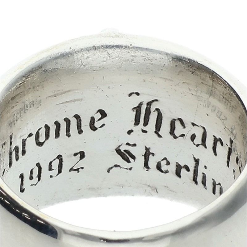 Chrome Hearts FLRL CRS Floral Cross Silver Ring Size JP 11