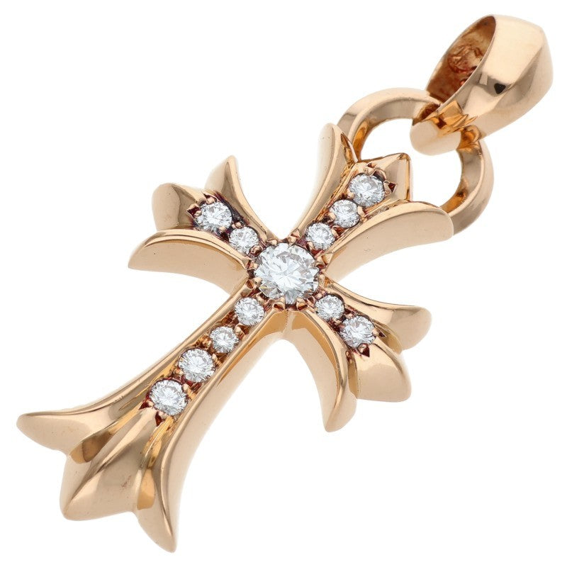 Chrome Hearts 22K PAVE Diamond Small CH Cross W/Bail Pendant