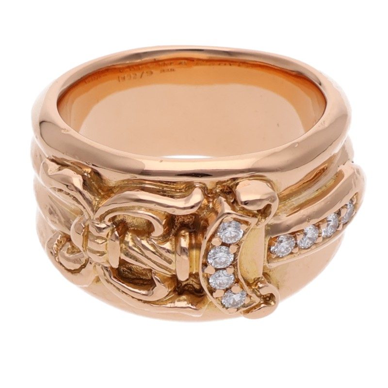 Chrome Hearts 22K Dagger Pave Diamond Gold Ring Size JP 16.5