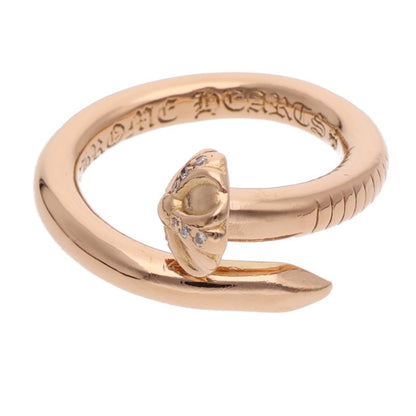 Chrome Hearts 22K Nail Cross Ball PAVE DIA Ring Size JP 11