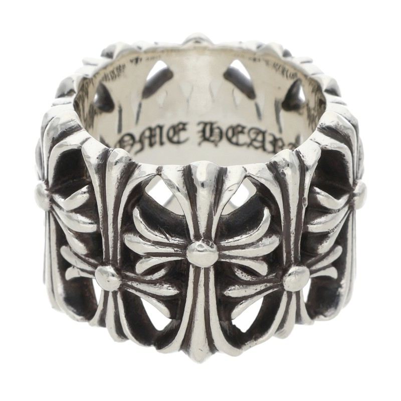 Chrome Hearts Cemetery Cross Silver Ring Size JP 16