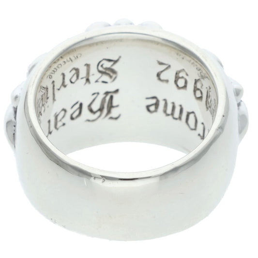 Chrome Hearts Floral Cross Pave Silver Ring Size JP 9.5