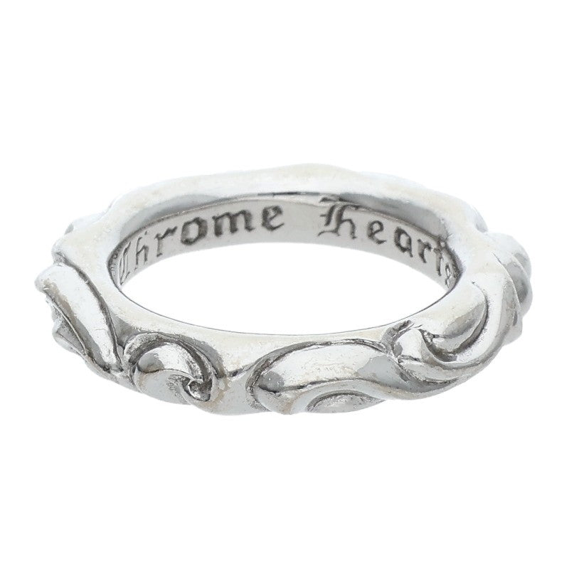 Chrome Hearts SCRL BAND 18K White Gold Ring Size JP 14.5