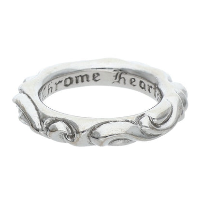 Chrome Hearts SCRL BAND 18K White Gold Ring Size JP 14.5