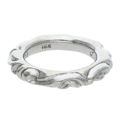 Chrome Hearts SCRL BAND 18K White Gold Ring Size JP 14.5