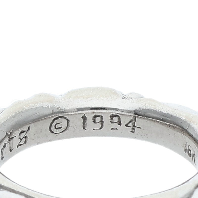 Chrome Hearts SCRL BAND 18K White Gold Ring Size JP 14.5