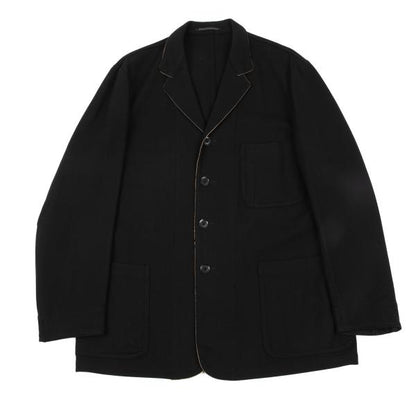 Yohji Yamamoto POUR HOMME Black Wool Patch Jacket Size 3