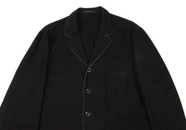 Yohji Yamamoto POUR HOMME Black Wool Patch Jacket Size 3