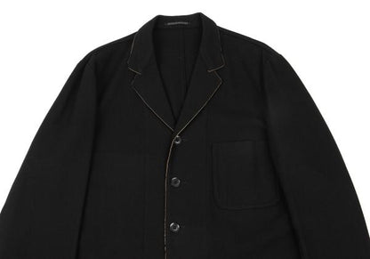 Yohji Yamamoto POUR HOMME Black Wool Patch Jacket Size 3