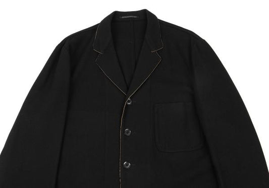 Yohji Yamamoto POUR HOMME Black Wool Patch Jacket Size 3
